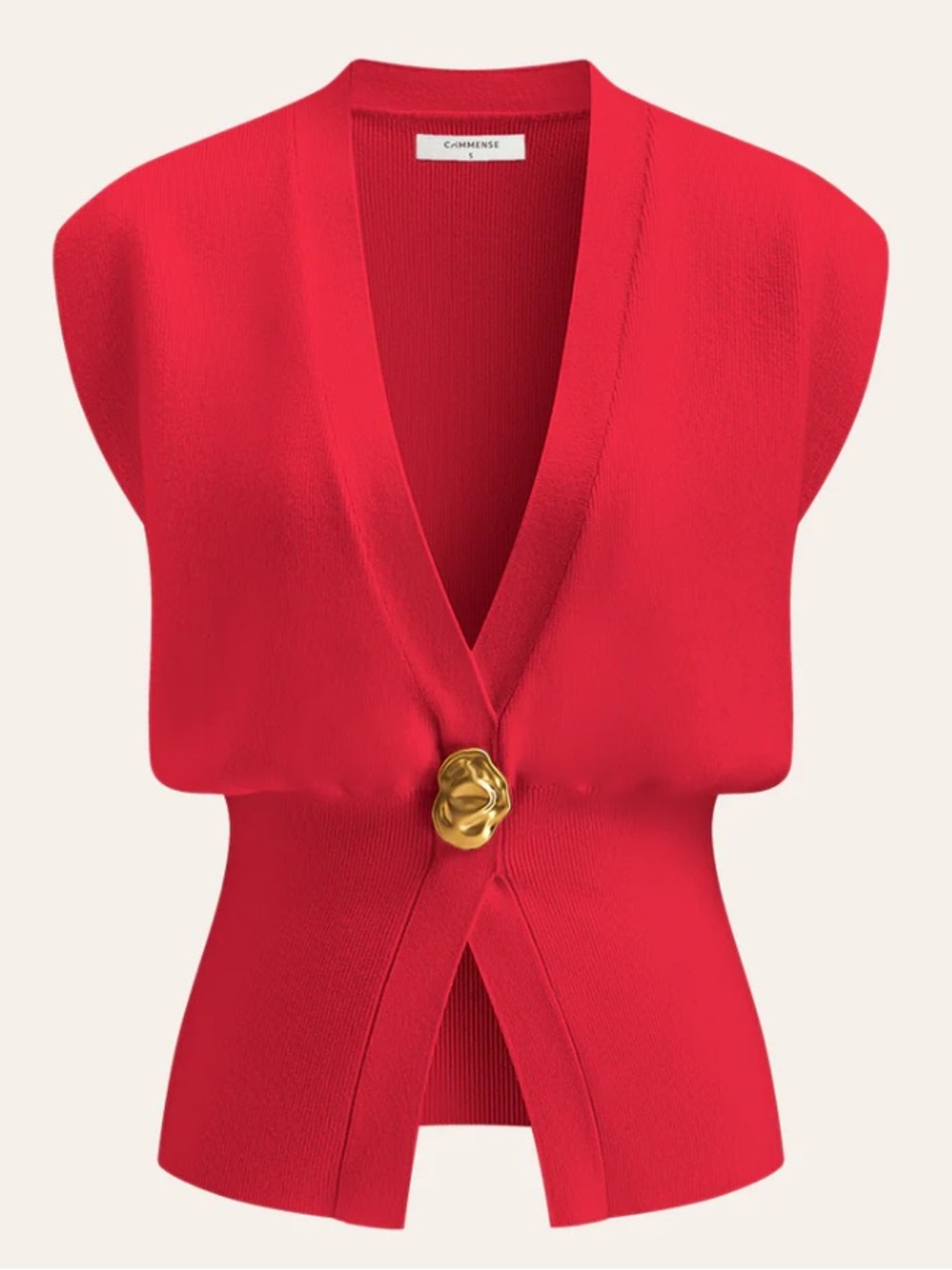 COMMENSE V-Neck Buttoned Detail Vest Size XL NWT